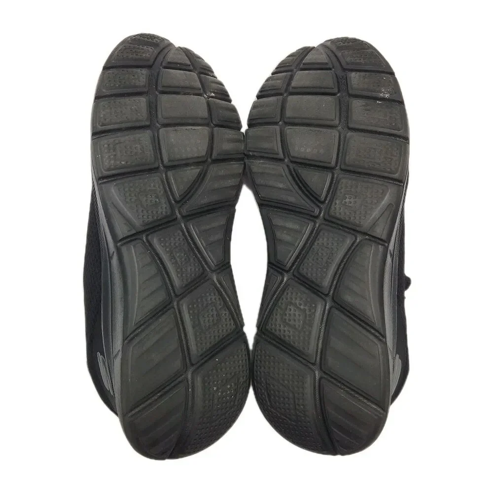 Skechers Sneaker Loafer Black Stretch Air-Cool Relaxed Fit Men Sz 11 Dual-Lite
